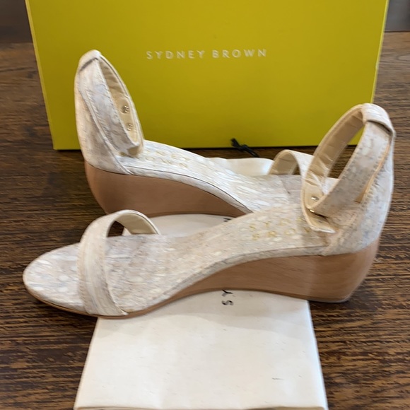 Sydney Brown Wedge Sandal Natural Fennel Size 40 - Picture 6 of 11